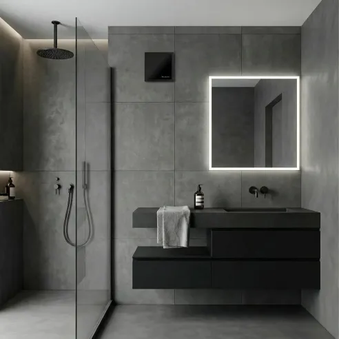 Wentylator łazienkowy VENTIS PURE 100 mm | Z klapką zwrotną, Czarny