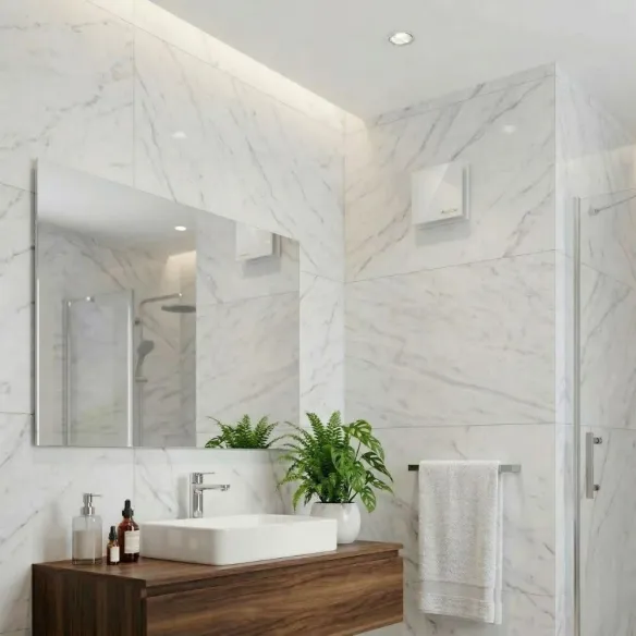 Wentylator łazienkowy VENTIS PURE 100 mm | Z klapką zwrotną, Biały