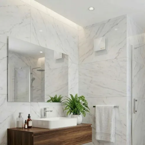 Wentylator łazienkowy VENTIS EDGE 100 mm | Z klapką zwrotną, Biały