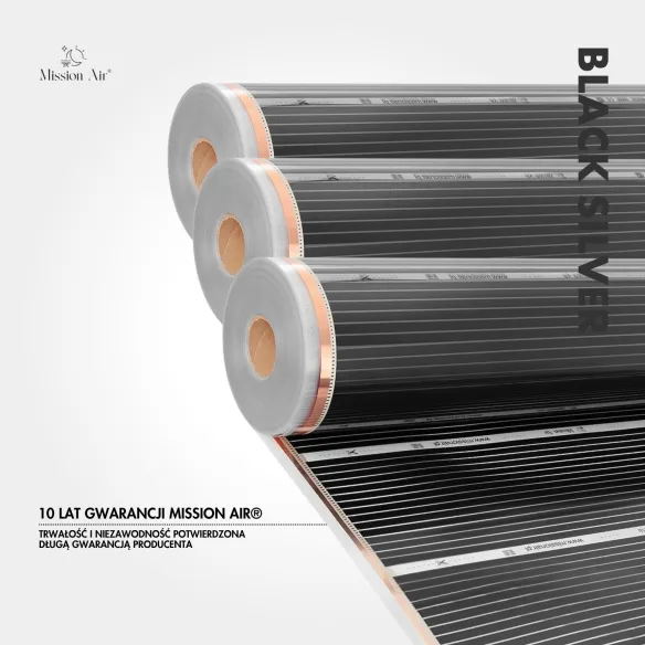copy of Black Silver 160 W/m² Infrared Heating Film Set | 100 cm Width