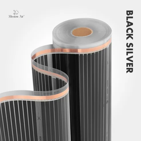copy of copy of Black Silver 160 W/m² Infrared Heating Film Set | 100 cm Width