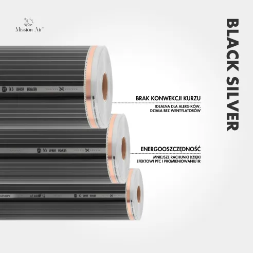 copy of copy of Black Silver 160 W/m² Infrared Heating Film Set | 100 cm Width
