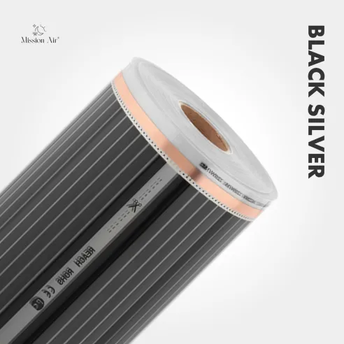 copy of copy of copy of copy of copy of Black Silver 160 W/m² Infrared Heating Film Set | 100 cm Width