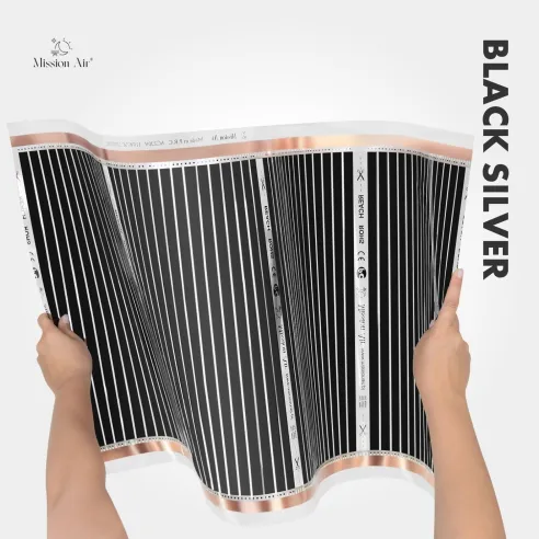 copy of copy of copy of copy of copy of copy of copy of copy of Black Silver 160 W/m² Infrared Heating Film Set | 100 cm Width