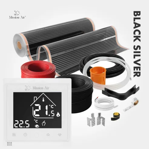 copy of copy of copy of copy of copy of copy of copy of Black Silver 160 W/m² Infrared Heating Film Set | 100 cm Width