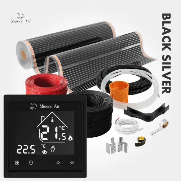 copy of copy of copy of copy of copy of copy of copy of copy of Black Silver 160 W/m² Infrared Heating Film Set | 100 cm Width