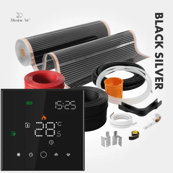copy of copy of Black Silver 160 W/m² Infrared Heating Film Set | 100 cm Width