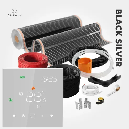 copy of copy of copy of Black Silver 160 W/m² Infrared Heating Film Set | 100 cm Width