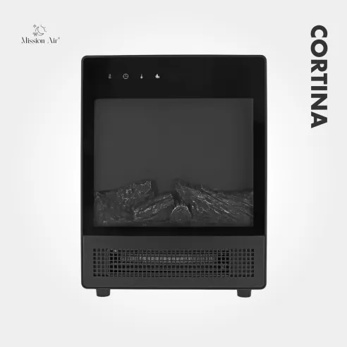 CORTINA 2000 W Electric Fireplace | LED Flames, Thermostat, Timer, Remote Control