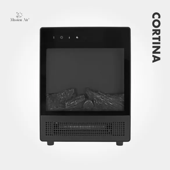 CORTINA 2000 W Electric Fireplace | LED Flames, Thermostat, Timer, Remote Control