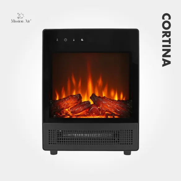 CORTINA 2000 W Electric Fireplace | LED Flames, Thermostat, Timer, Remote Control