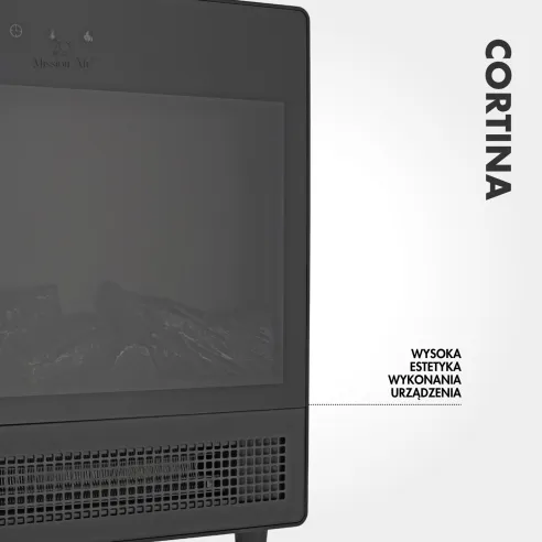 CORTINA 2000 W Electric Fireplace | LED Flames, Thermostat, Timer, Remote Control