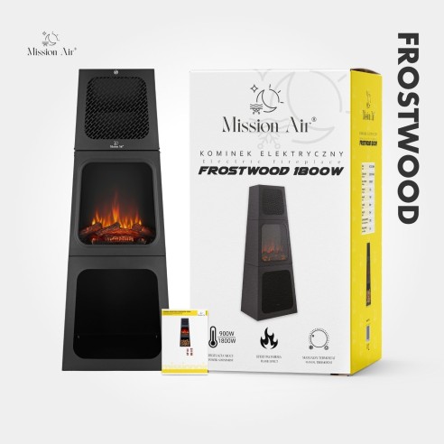 FROSTWOOD Large Electric Fireplace 1800 W | Black