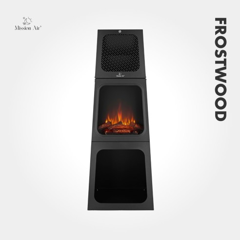FROSTWOOD Large Electric Fireplace 1800 W | Black