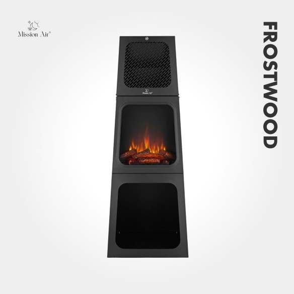 FROSTWOOD Large Electric Fireplace 1800 W | Black