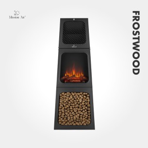 FROSTWOOD Large Electric Fireplace 1800 W | Black