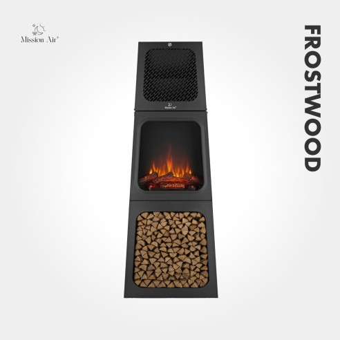 FROSTWOOD Large Electric Fireplace 1800 W | Black