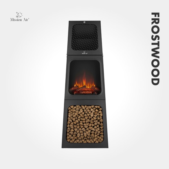 FROSTWOOD Large Electric Fireplace 1800 W | Black