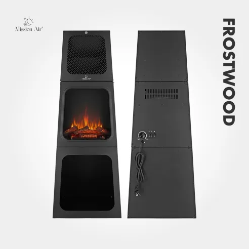 Duży kominek elektryczny FROSTWOOD 1800W Mission Air widok boczny