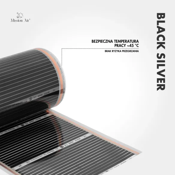 copy of copy of copy of copy of copy of copy of copy of Black Silver 160 W/m² Infrared Heating Film Set | 50 cm Width