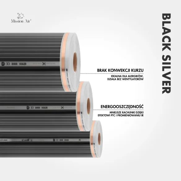 copy of copy of copy of copy of copy of copy of copy of Black Silver 160 W/m² Infrared Heating Film Set | 50 cm Width