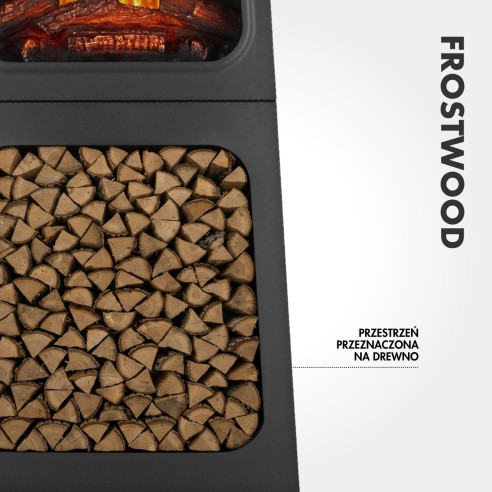FROSTWOOD Large Electric Fireplace 1800 W | Black