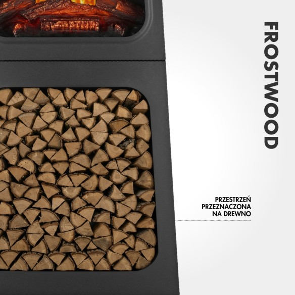 FROSTWOOD Large Electric Fireplace 1800 W | Black