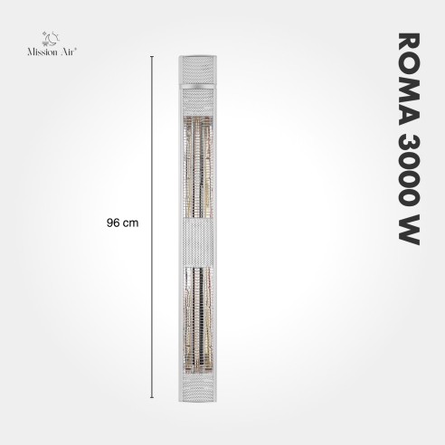 ROMA 3000 W Patio Infrared Heater | Metal, Silver