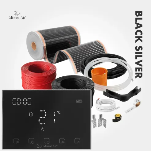 Folia grzewcza Black Silver 160W/m² + Regulator Gemini Black