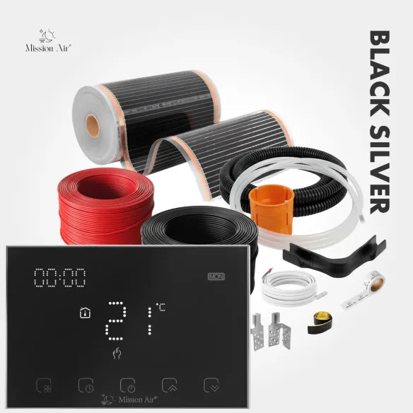 Folia grzewcza Black Silver 160W/m² + Regulator Gemini Black