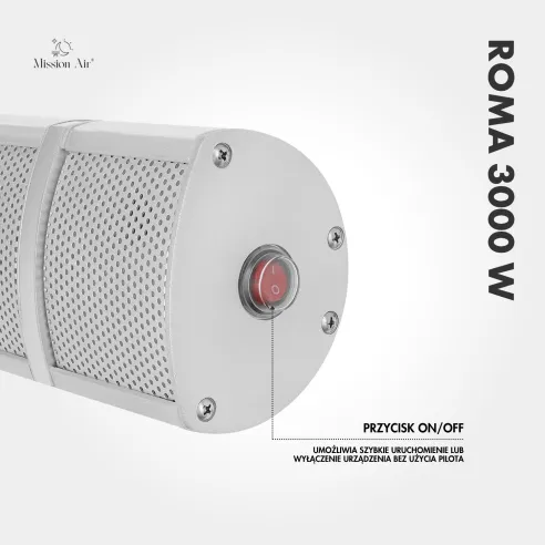 Promiennik tarasowy ROMA 3000W bok