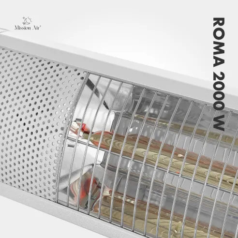 ROMA 2000 W Patio Infrared Heater | Metal, Silver