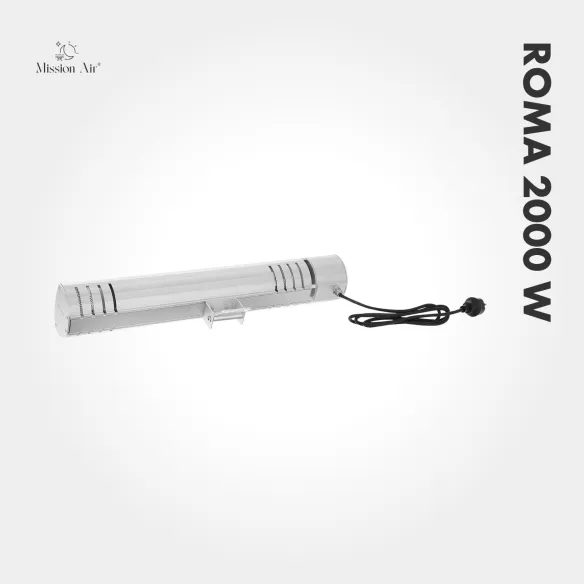 ROMA 2000 W Patio Infrared Heater | Metal, Silver