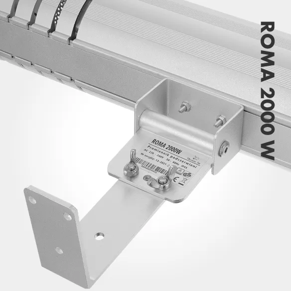 ROMA 2000 W Patio Infrared Heater | Metal, Silver