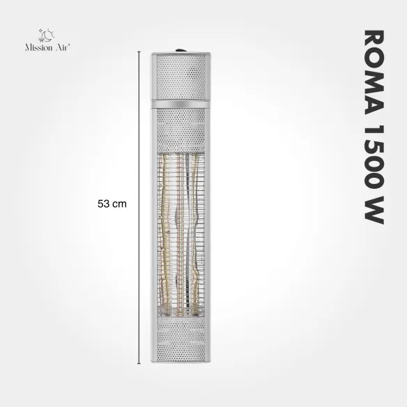 ROMA 1500 W Patio Infrared Heater | Metal, Silver