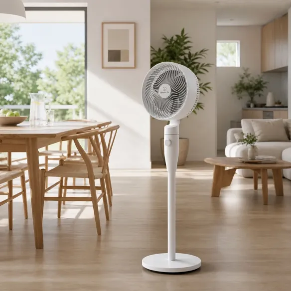 Wentylator podłogowy FAN TUBE | Oscylacja 65°, 3 prędkości, Biały