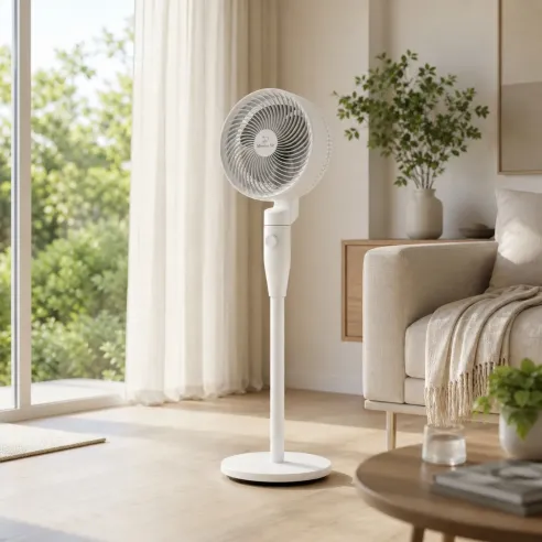 FAN TUBE Pedestal Fan | 65° Oscillation, 3 Speeds, White