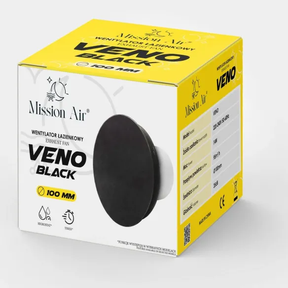 VENO 100 mm Bathroom Fan | Humidity Sensor, White