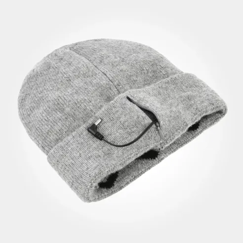 Elektryczna czapka grzewcza E-HAT Grey | USB, podgrzewana zimowa