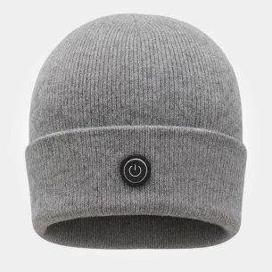 Elektryczna czapka grzewcza E-HAT Grey | USB, podgrzewana zimowa