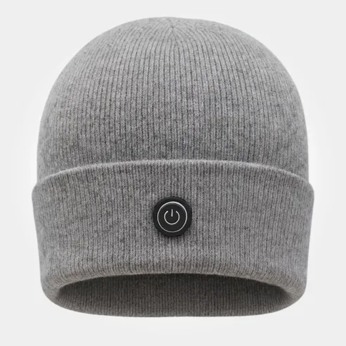 Elektryczna czapka grzewcza E-HAT Grey | USB, podgrzewana zimowa