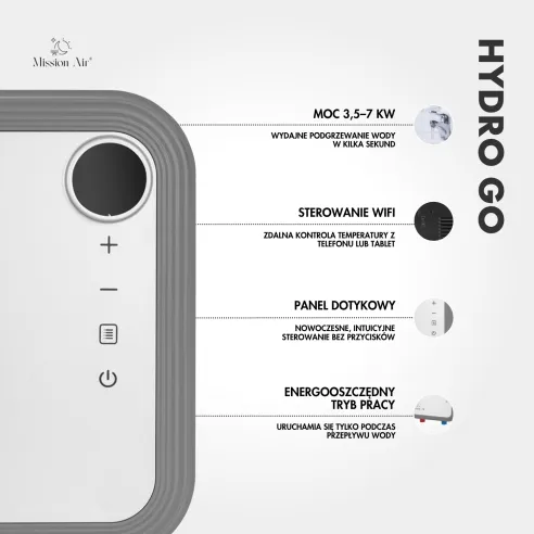 HYDRO GO 7 kW WiFi Instant Water Heater | Flow-Through, Remote Control