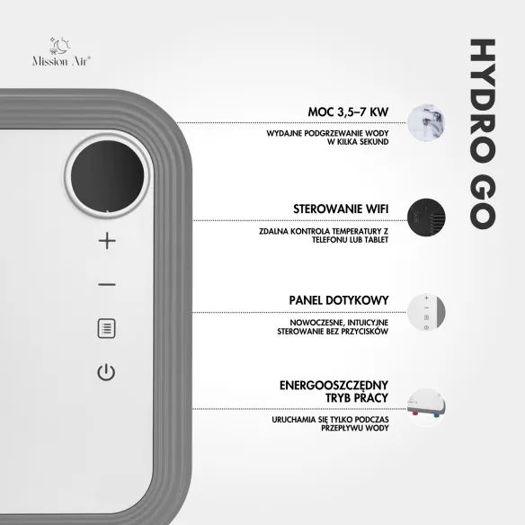 HYDRO GO 7 kW WiFi Instant Water Heater | Flow-Through, Remote Control