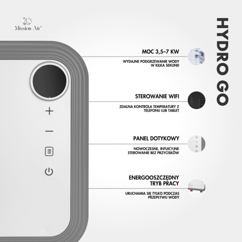 HYDRO GO 5.5 kW WiFi Instant Water Heater | Flow-Through, Remote Control