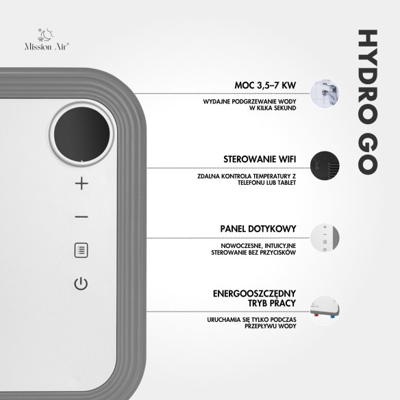 HYDRO GO 5.5 kW WiFi Instant Water Heater | Flow-Through, Remote Control