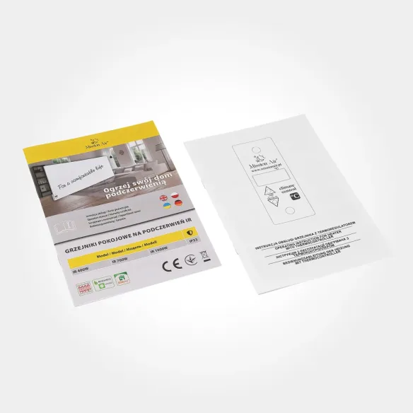Grzejnik na podczerwień IR 400 W | Panel z termostatem, Biały