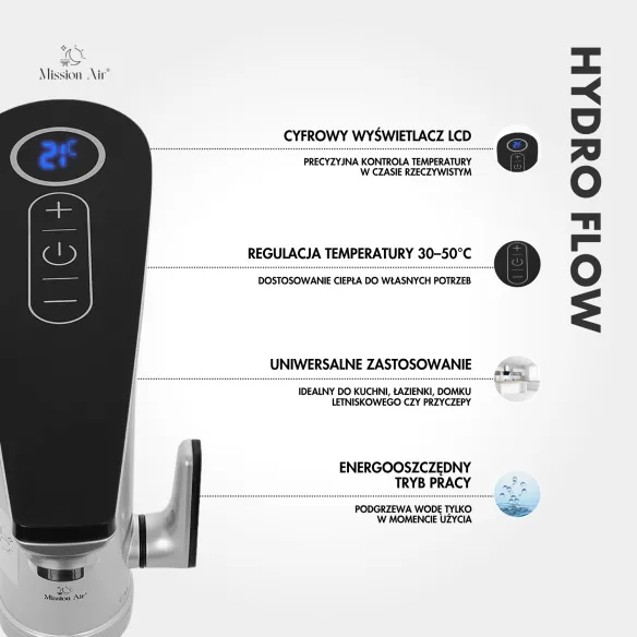 HYDRO FLOW 3.3 kW Instant Water Heater | Electric, Silver