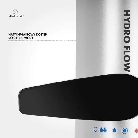 Korpus i wylewka HYDRO FLOW 3,3 kW LCD czarny – zbliżenie