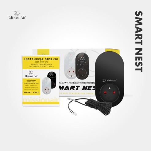 SMART NEST WiFi Plug-In Thermostat | Programmable, Smart App, Black