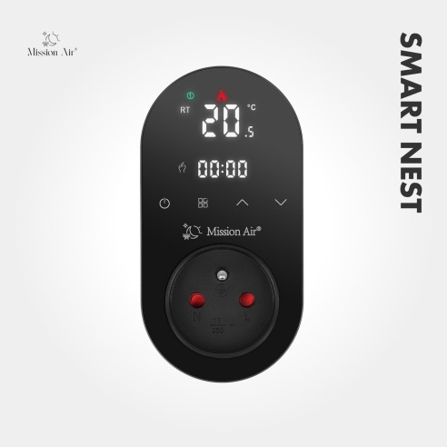 SMART NEST WiFi Plug-In Thermostat | Programmable, Smart App, Black